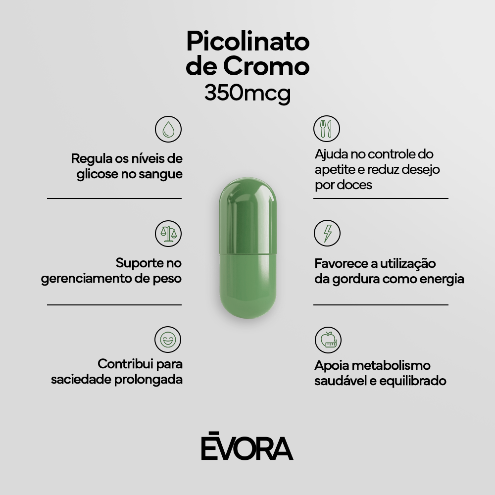 Picolinato De Cromo 350 mcg 30 cápsulas