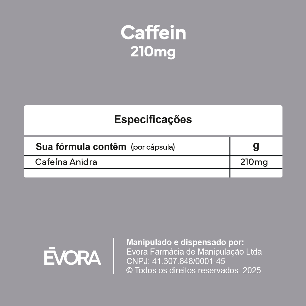 Caffein Évora 210mg 100 cápsulas
