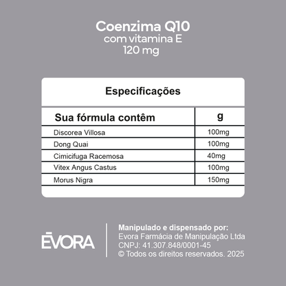Coenzima Q10 120 mg em cápsulas com Vitamina E 30 cápsulas