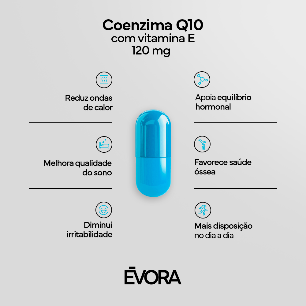 Coenzima Q10 120 mg em cápsulas com Vitamina E 30 cápsulas
