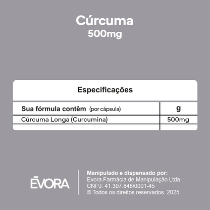 Cúrcuma 500mg 60 cápsulas