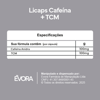 Licaps Cafeina + TCM 60 cápsulas