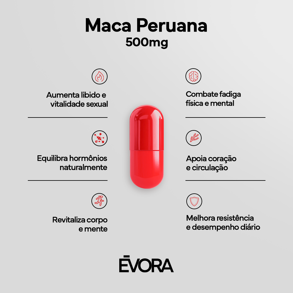 Maca Peruana 500mg 60 cápsulas