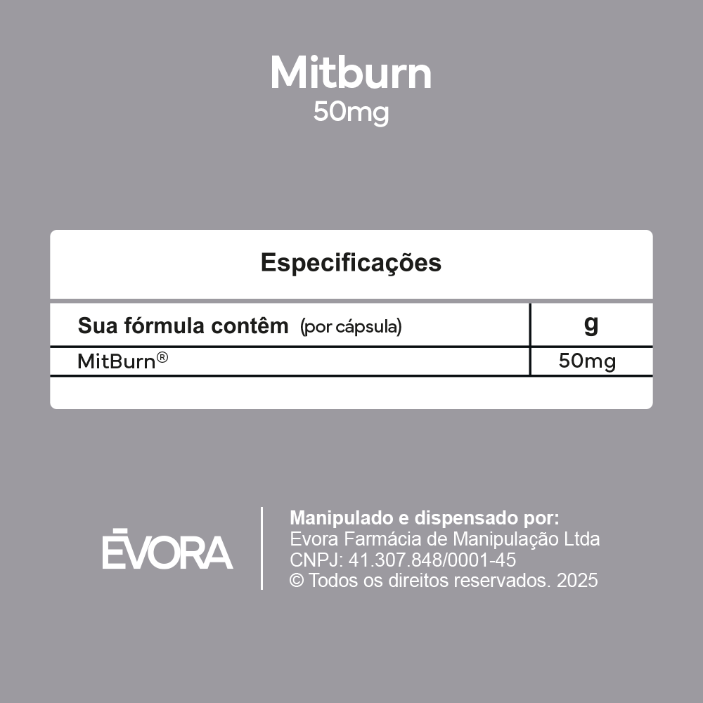 Mitburn 50mg 30 cápsulas