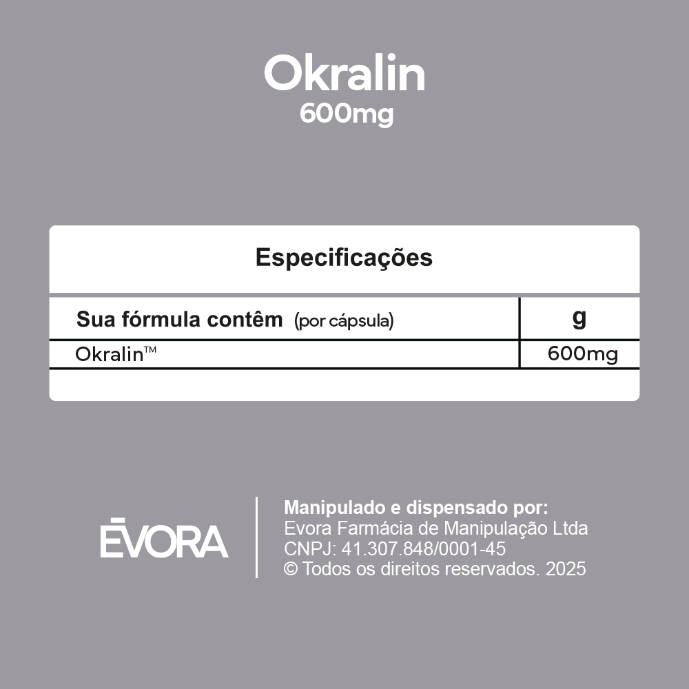 Okralin 600mg 30 cápsulas