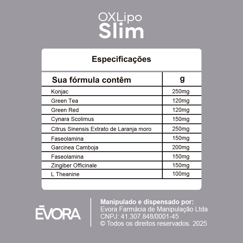 OX Lipo Slim 180 cápsulas (Combo 6 unidades)