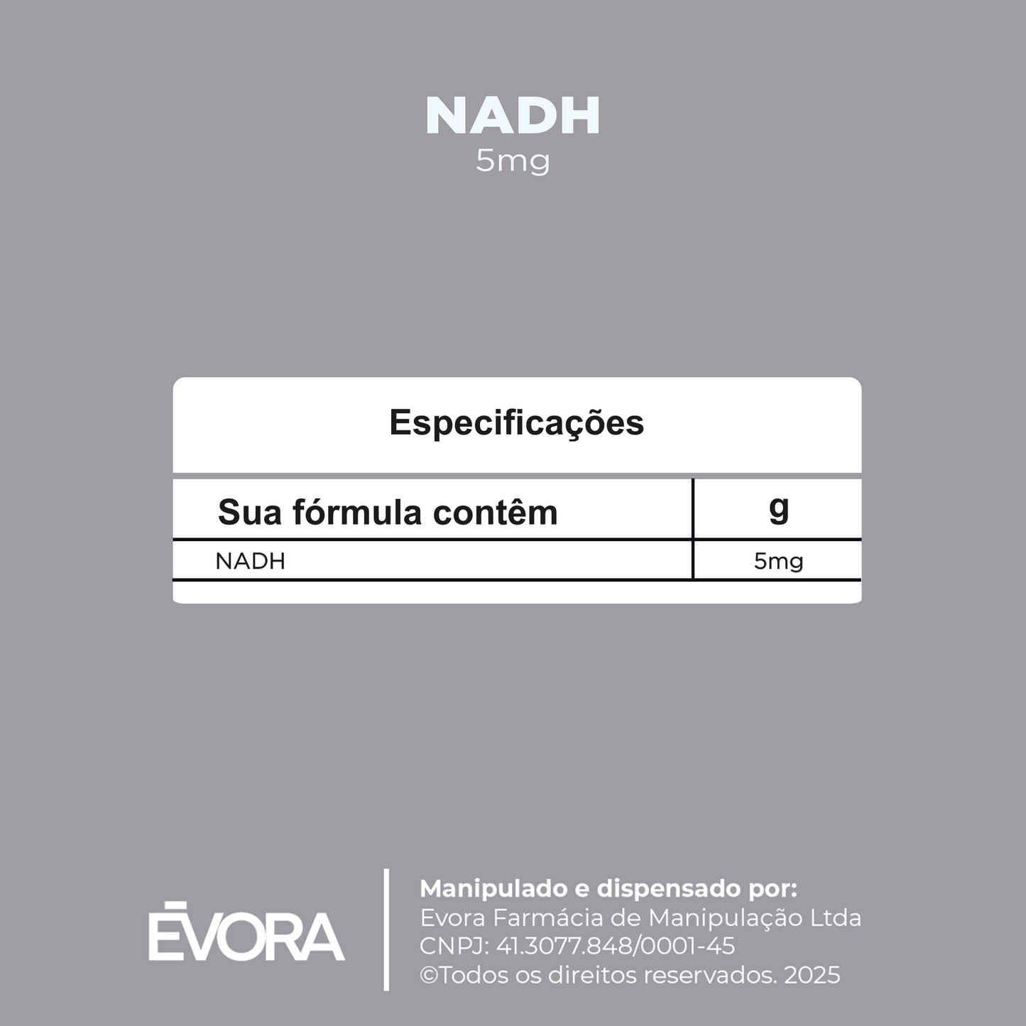 NADH 5mg 30 cápsulas