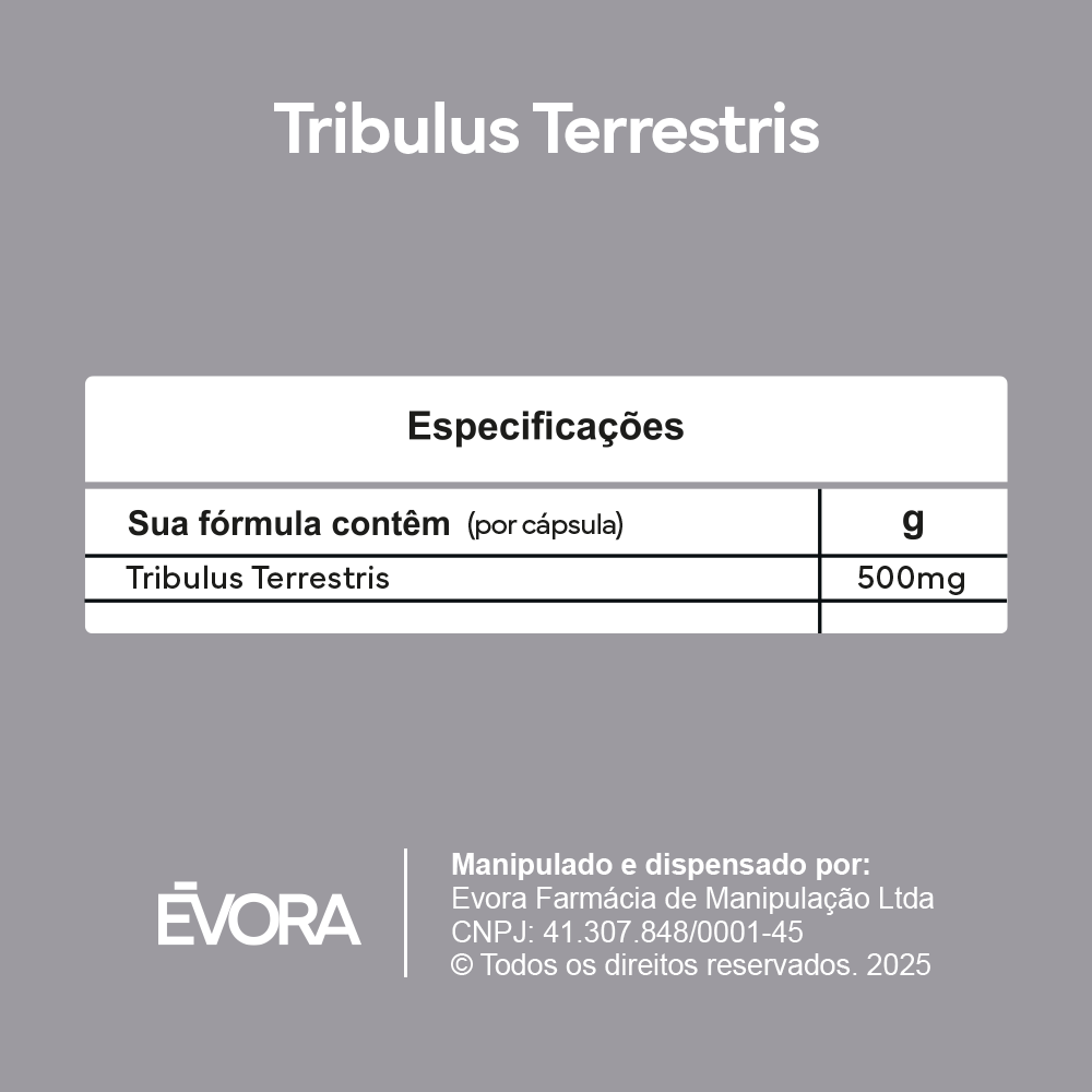 Tribulus Terrestris 500mg 30 cápsulas