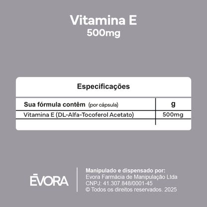 ⁠Vitamina E 500mg 30 cápsulas