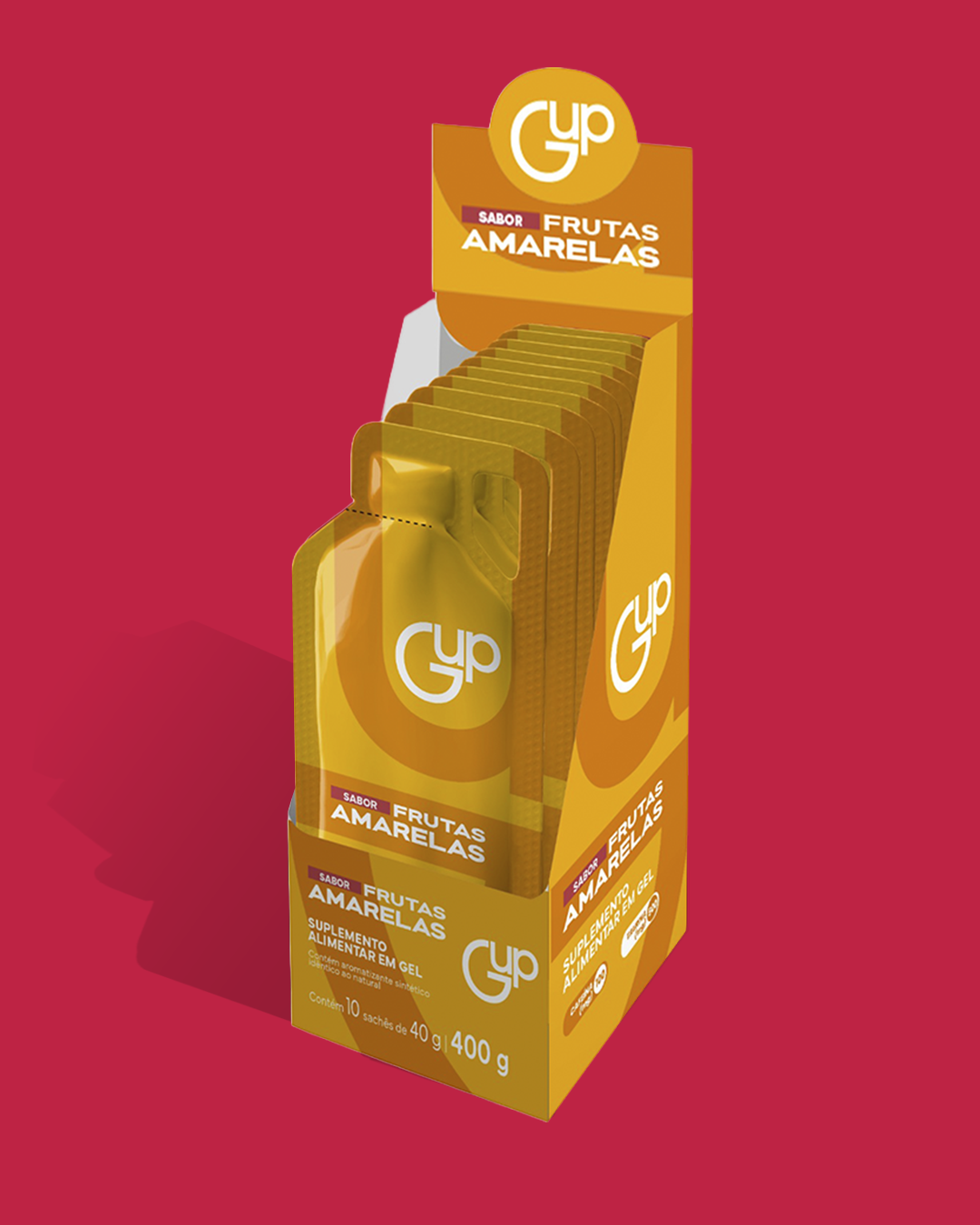 Carbo Gel GUP Frutas Amarelas - Display com 10 sachês de 40g